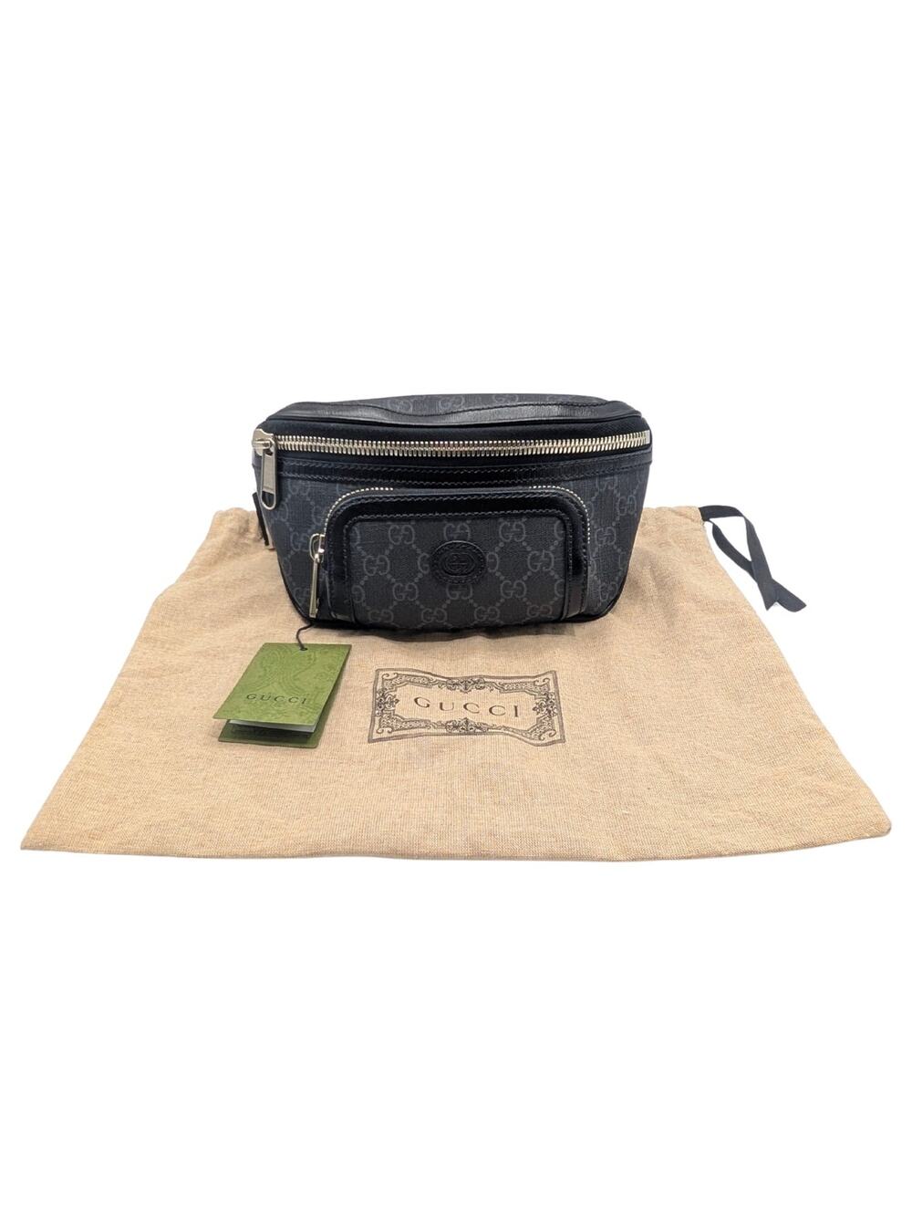 NWT Gucci Black GG Supreme Bum Sling Belt Bag